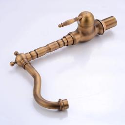Senlesen-Antique Latão Torneira Bacia Do Banheiro, 360 Bico Giratório, Torneiras De Pia, Torneira Misturadora, Lavatório - Image 5