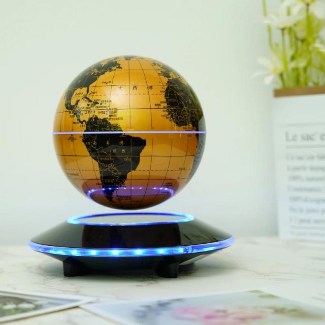 Globo de Levitação Magnética Luminosa 6" e 8" - Decoração Giratória Criativa