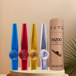 Kazoos de metal com caixa de armazenamento, bom companheiro para cavaquinho, violino, guitarra, piano, corpo de flauta de alumínio, 2 peças - Image 1