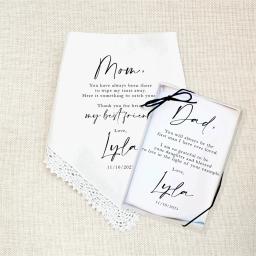 Presente de casamento para filho dos pais, lenço personalizado para o noivo no dia de casamento - Image 5