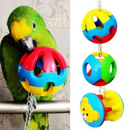 Papagaio mastigar brinquedo bola brinquedos para papagaios balanço gaiola pendurado cockatiel brinquedos pássaros brinquedo interativo suprimentos de pássaro - Image 1