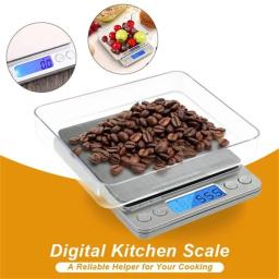 Balança digital de cozinha, mini bolso, aço inoxidável, joias de precisão, balança eletrônica, peso, grama de ouro, 0.1/3000g, balança de pesagem - Image 3
