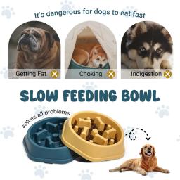 Tigela de comida anti-asfixia para cães, Alimentadores lentos para cães, Alimentador para animais de estimação dieta saudável - Image 4
