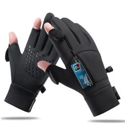 Luvas impermeáveis para homens e mulheres, luvas de pesca, à prova de vento, fotografia, quente, peixe proteção, flip 2 dedo, inverno - Image 1