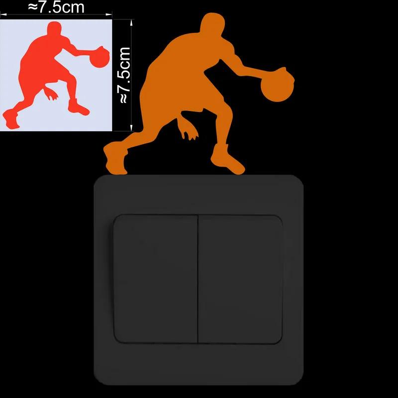 Interruptor de parede Decor Glow Adesivo, Decalque Luminoso, Futebol Patinação Artística, Tênis, Basquete, Tênis, Capacete, Voleibol, Evolução Esporte - Image 1