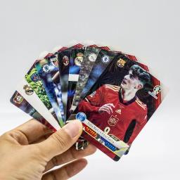 Cartões brilhantes de futebol para fãs, cartão comercial puro futebol, jogo de tabuleiro TCG, coleção Flash Shining, presentes de aniversário para crianças, 8 unid, 2024 - Image 2