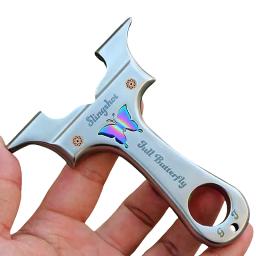 Slingshot borboleta profissional com elástico Flat, Quick Press Clip, Combate ao ar livre, reta placa Bow - Image 5