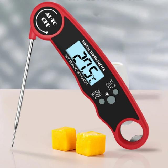 Sonda Termômetro Digital Portátil Dobrável para Churrasco e Assados Perfeitos em Casa