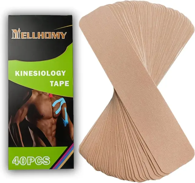 ANAMPION Fita de Cinesiologia Pré-cortada 40 Tiras para Alívio da Dor Muscular e Suporte Articular