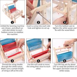 Tear das crianças mini máquina de confecção de malhas de fiação artesanal diy que faz o fio tecelagem em casa adulto estudante brinquedos educativos - Image 5