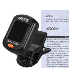 Aroma AT-01A afinador de guitarra rotatable clip-on sintonizador display lcd para cromática guitarra acústica baixo ukulele peças de guitarra preta - Image 6