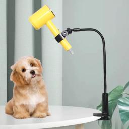 Secador de cabelo para cães e gatos de estimação, secador de cabelo, 360 graus ajustável, suporte de grampos dobráveis - Image 1