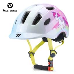 West biking crianças capacetes de bicicleta ajustável jovens meninos meninas engrenagem criança capacete leve multi-esporte scooter bicicleta chapéu - Image 1
