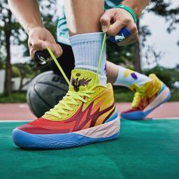 TopFight-Tênis de Basquete Masculino, Padrão Chama, Malha, Respirável, Mid Cut, Tênis Esportivos, Amortecimento, Botas de Cesta Casual, Bola 2.0 - Image 5