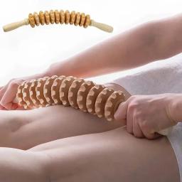 Massageador de fáscia corporal, alça antiderrapante, engrenagem ranhurada de madeira, braços, pernas, coxas, nádegas, rolo suave, massageador para relaxamento das costas - Image 6