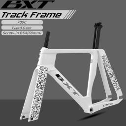 Bxt novo quadro de pista de carbono engrenagem fixa pista bicicleta quadro de fibra de carbono TRC-195 conjunto de quadros de pista de velocidade única 700cx28c - Image 1
