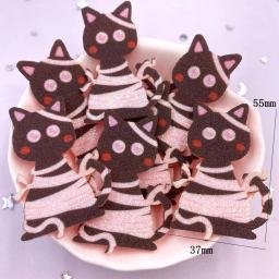 10 pçs glitter tecido de feltro não tecidos arco-íris gato abóbora fantasma apliques diy remendo de costura decoração de halloween supplie acessórios artesanato - Image 6