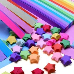 540 folhas origami estrelas tiras de papel dupla face sorte estrela colorida 27 cores papel dobrável diy para artes artesanato decoração de casa - Image 1