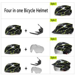 Capacete de bicicleta com viseira solar e lente para adultos, capacetes de ciclismo leves, respiráveis, coloridos, acessórios de bicicleta, para 57-62cm - Image 2