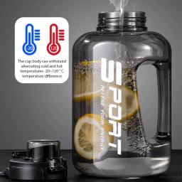 Garrafa De Água De Plástico De Grande Capacidade, Garrafa De Esportes, Copo De Barriga Grande, Estudante, Espaço De Caminhadas, Portátil, 1.2L, 1.7L, 2.5L - Image 4