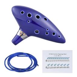 Cerâmica azul Ocarina flauta, instrumento musical, alto C lenda da flauta, inspirado do tempo, 12 buracos, novo, 1pc - Image 1