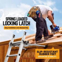 Escada ajustável do telhado com pés do Standoff, estabilizador de base, carga-rolamento forte, acessório antiderrapante - Image 2