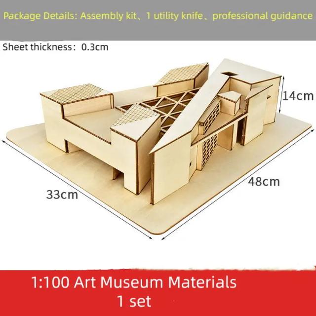 Conjunto de Blocos de Construção em Miniatura de Madeira para Maquetes Arquitetônicas 1/100 e 1/200