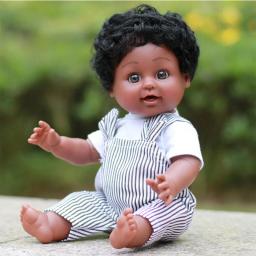 35cm americano africano preto boneca renascer kawaii bebê nascido menina boneca com roupas explosão cabeça brinquedos para meninas consolador brinquedos - Image 6