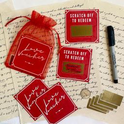 Romântico sorte scratch-off adesivos, presente de aniversário, motivacional presentes cartões para namorado e namorada, 5pcs - Image 5