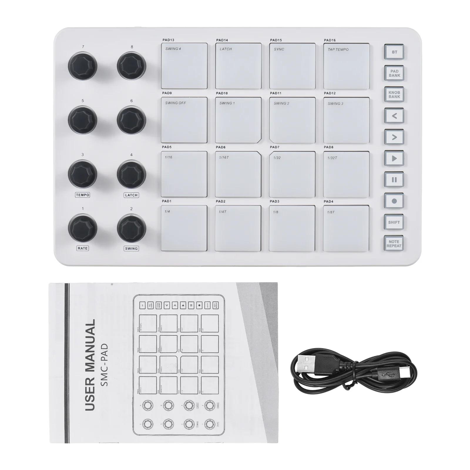 M-Vave SMC-PAD LaunchPad, Design Controlador Portátil, MIDI Sem fio Bateria Recarregável, 16 RGB - Image 1