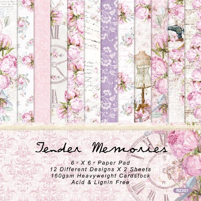 Conjunto de Livro de Memórias KSCRAFT Artesanal com Padrão Vintage para Scrapbooking e Artesanato em Papel 6""