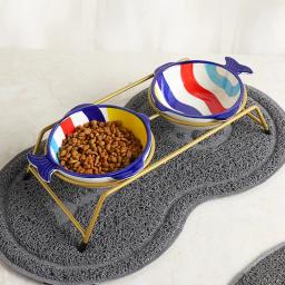 Gato elevador tigela suporte de metal alimentos para animais de estimação petiscos alimentador elevado gatinho filhote de cachorro prato suprimentos para cães - Image 3