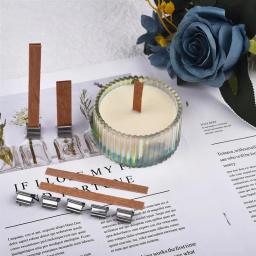 50 pces vela pavio de madeira para velas forma de cera de soja ou palma para vela que faz fontes 13/12.5/8mm diy velas que fazem mechas de madeira - Image 3