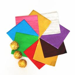 Folha de alumínio Papel De Embrulho De Chocolate, Pacote De Presente, Papel De Lata Para Embalagem, Biscoito, Doces, Fontes De Festa De Casamento, 8x8cm, 100Pcs - Image 5