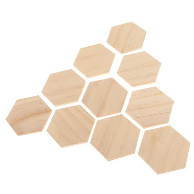 Bases de Hexágono em MDF para Decoração - Kit de Enfeites 10x78mm e 90x78mm