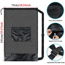 Saco de bola de malha grande cordão, saco de cordão para armazenamento, futebol, basquete, voleibol, sacos de treinamento, bolsa esportiva preta com alças - Image 5