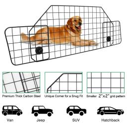 Livingfun-Portão grande do cão, Pet Animal Safety Fence, Iron Mesh Guard, barreira para tronco do carro, grade de partição, 90.5-113cm de largura - Image 2