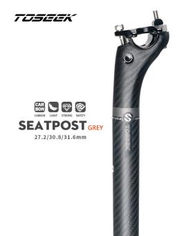 Toseek selim de carbono 3k tecer fosco offset 20mm espigão 27.2/31.6mm comprimento 350/400mm peças de selim de bicicleta mtb canoa de carbono - Image 1
