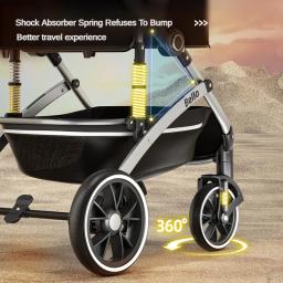 Carrinho de estimação destacável dobrável gato cão transportador shock-absorvente primavera design respirável pet trole para viagens ao ar livre - Image 4