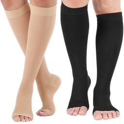 Mangas de compressão de atletismo para homens perna bezerro, meias sem pé, meias varicosas, plus size, 30 mmHg, S-7XL, 1 par - Image 1