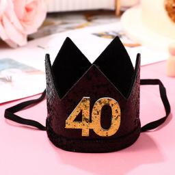 Tiara de chapéu de aniversário para homens 40th decorações chapéus de festa presente adultos homem - Image 6