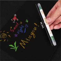Canetas de tinta acrílica metálica dupla ponta, caneta colorida para caligrafia, letras pincel, marcadores de arte, cartão, 1pc - Image 3