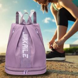 Mochila esportiva impermeável para mulheres Bolsa de grande capacidade Separação seca e úmida Compartimento de sapato - Image 3