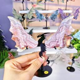 Ala de dragão cristal aleatório com suporte, decoração, pedras preciosas jóias, glitter, cristal de cura presente de aniversário para mulheres 1pc - Image 3