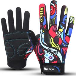 Luvas de equitação bicicletas de estrada absorção de choque anti deslizamento resistente ao desgaste tela de toque esportes luvas de mountain bike presente de halloween - Image 1