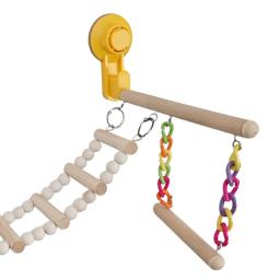 Ventosa de madeira poleiro brinquedo pássaro cercadinho pássaro janela banho carro viagem poleiro brinquedos para ardósitos periquito lovebird papagaio cockatiel - Image 5
