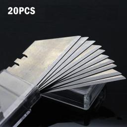Lâmina trapezoidal de substituição com caixa para arte, ferramenta de corte artesanal, faca multiferramenta, ferramentas de lâmina de corte de aço carbono com 10/20 peças - Image 4