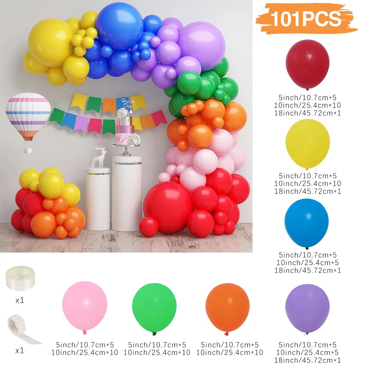 Colorido arco-íris balão Garland Arch Kit, balão de látex, decoração do casamento, festa de aniversário, crianças, decoração do chuveiro do bebê, multicolor - Image 1