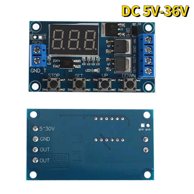 Módulo de Controle com Ciclo Temporizador e Relé Delay, Interruptor Digital de Tempo com LED, Dual MOS, DC 5V-36V, 12V e 24V