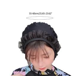 25UC Touca natação renda coreana para mulheres Touca natação à prova d'água Boné natação bonito - Image 6